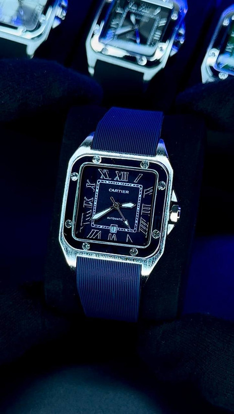 ساعت مچی کارتیر Cartier | بند رابر سیلیکونی | سایز 38 میلی‌متر با روزشمار
